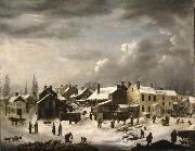 Francis Guy Winter Scene in Brooklyn oil painting artist